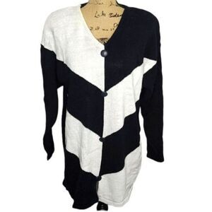Vintage 90s Large Chevron Colorblock Oversized Sweater
